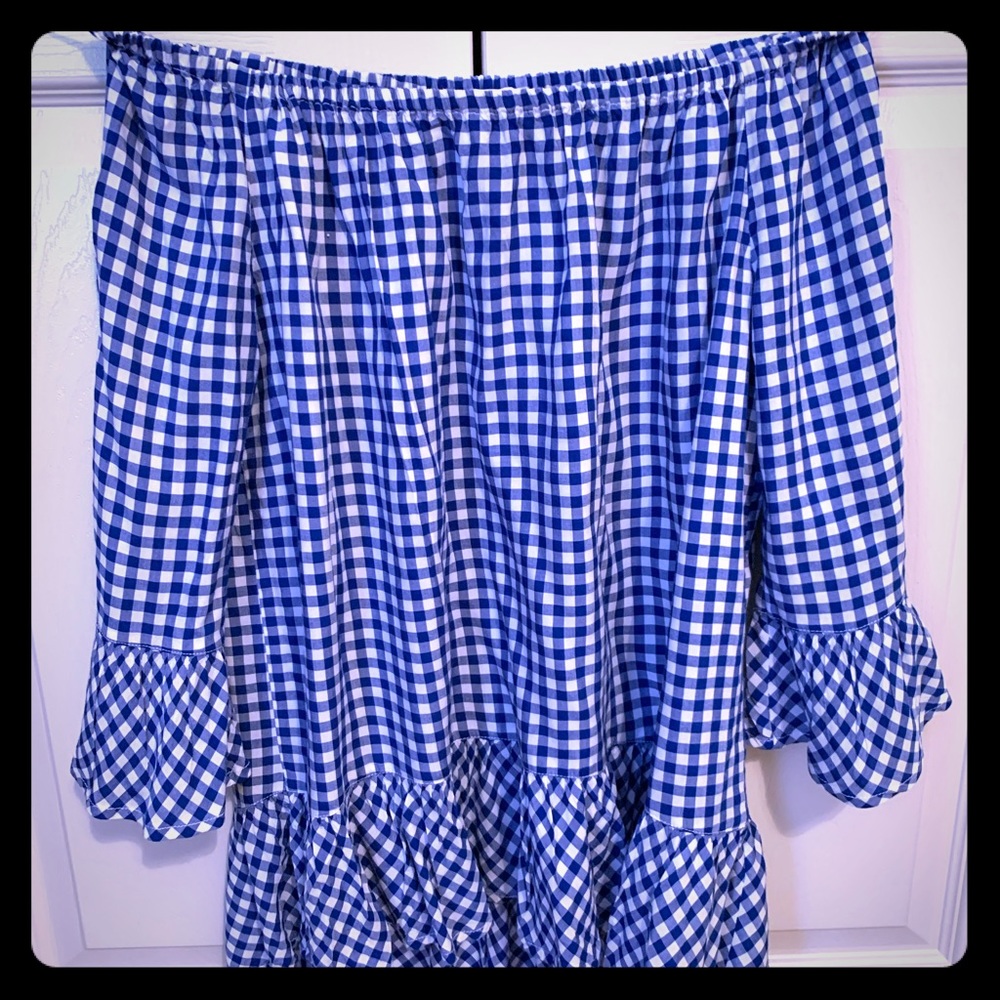Blue/White Gingham Blouse
